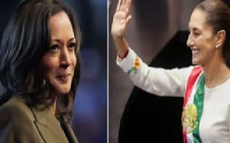 Felicita Kamala Harris a Claudia Sheinbaum por su histórica toma de posesión