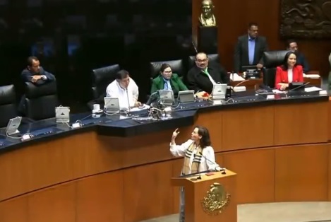 Pide Lilly Téllez callarse a Noroña tras cuestionar a Adán Augusto sobre recursos en Senado