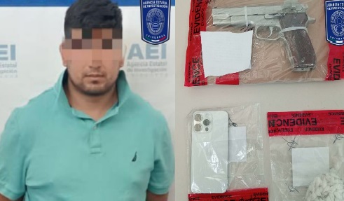 Detienen a sujeto por posesión de arma de fuego y narcóticos en Parral