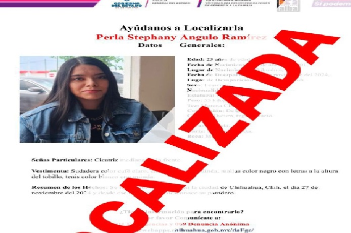 Localizan sana y salva a estudiante en Chihuahua