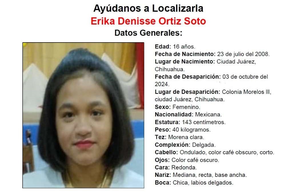 Buscan a jovencita que desapareció de la colonia Morelos III